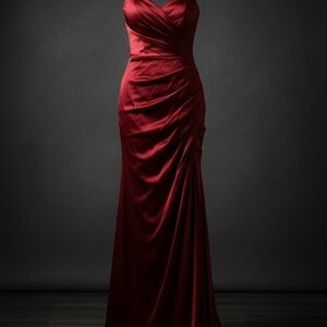 Sophisticated Wine Red Maxi Dress